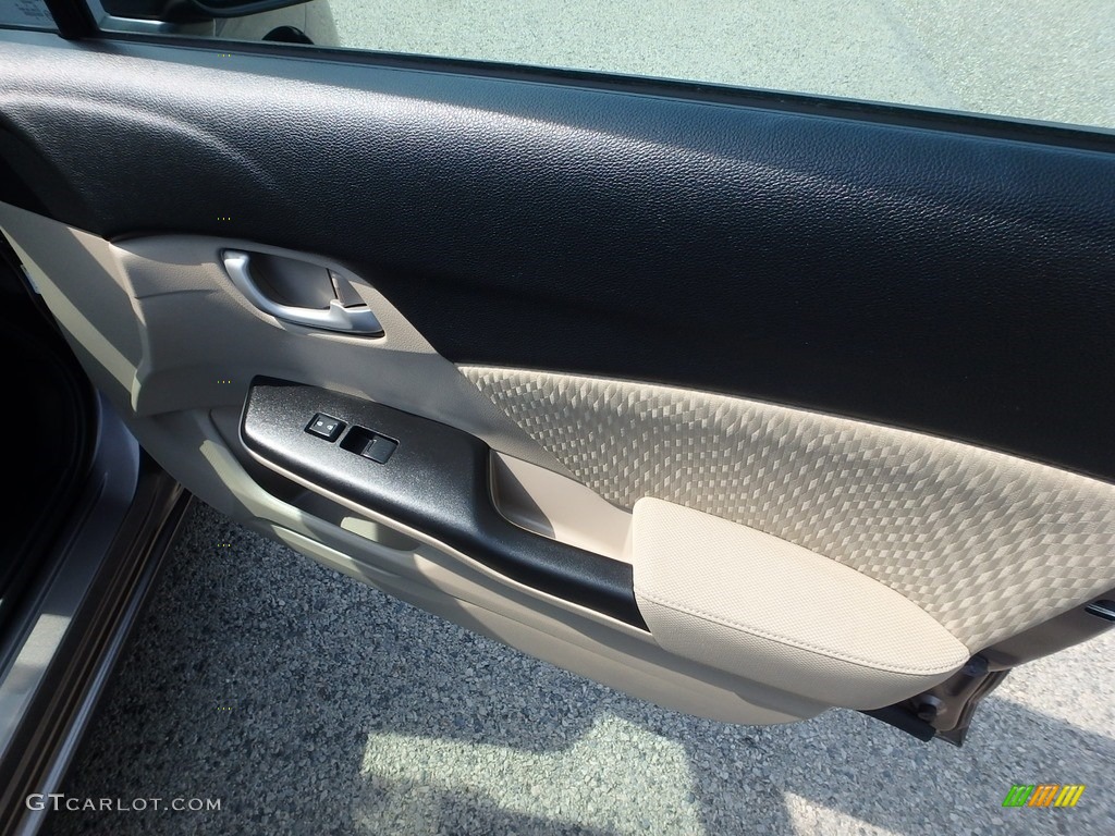 2015 Civic LX Sedan - Urban Titanium Metallic / Beige photo #12