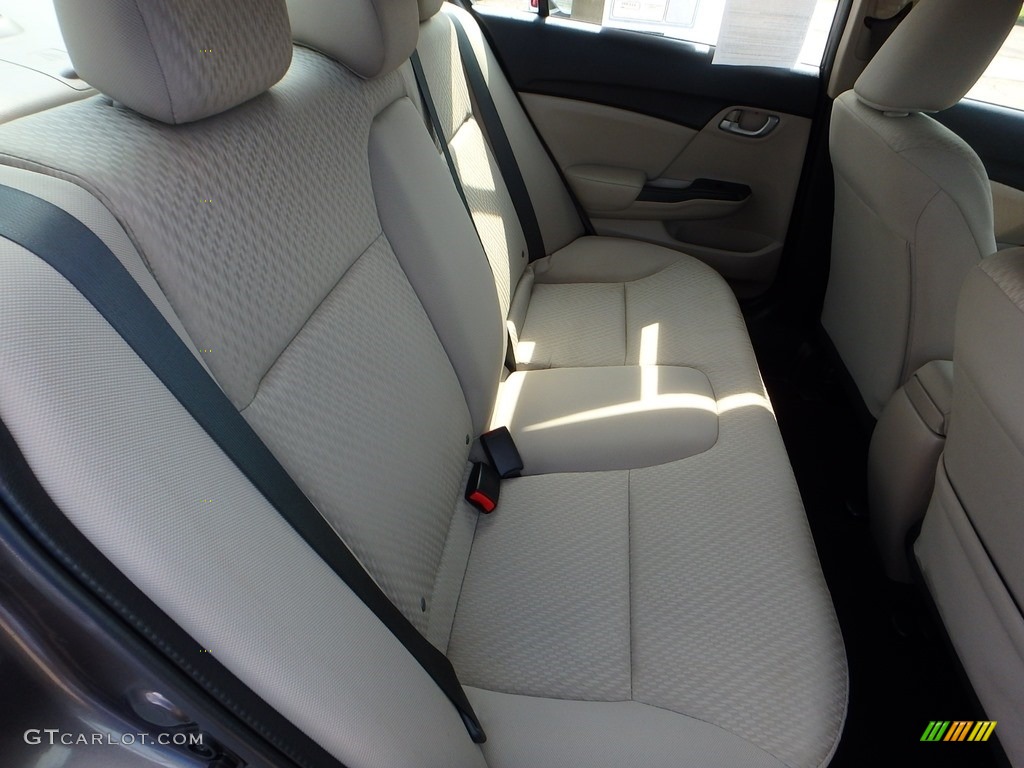 2015 Civic LX Sedan - Urban Titanium Metallic / Beige photo #13