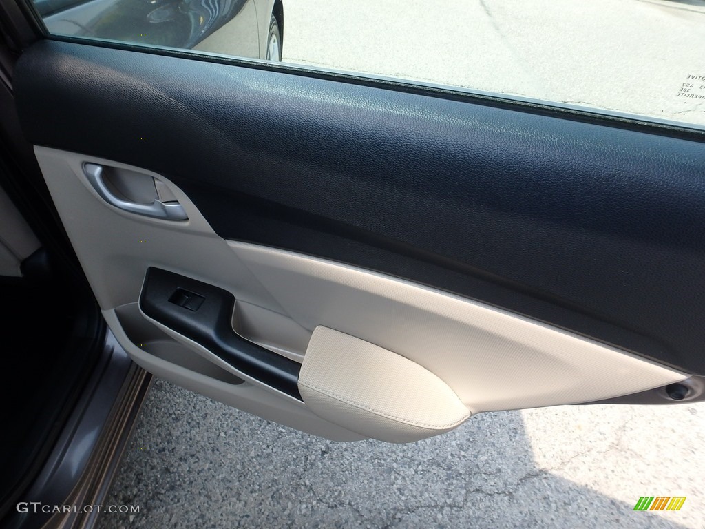 2015 Civic LX Sedan - Urban Titanium Metallic / Beige photo #14