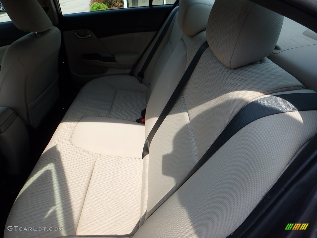 2015 Civic LX Sedan - Urban Titanium Metallic / Beige photo #16