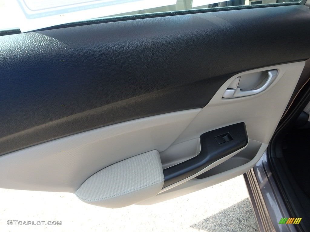 2015 Civic LX Sedan - Urban Titanium Metallic / Beige photo #18
