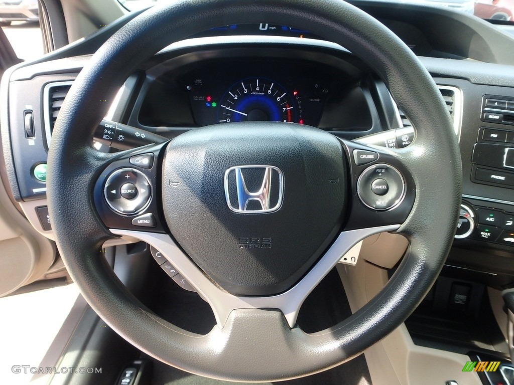 2015 Civic LX Sedan - Urban Titanium Metallic / Beige photo #21