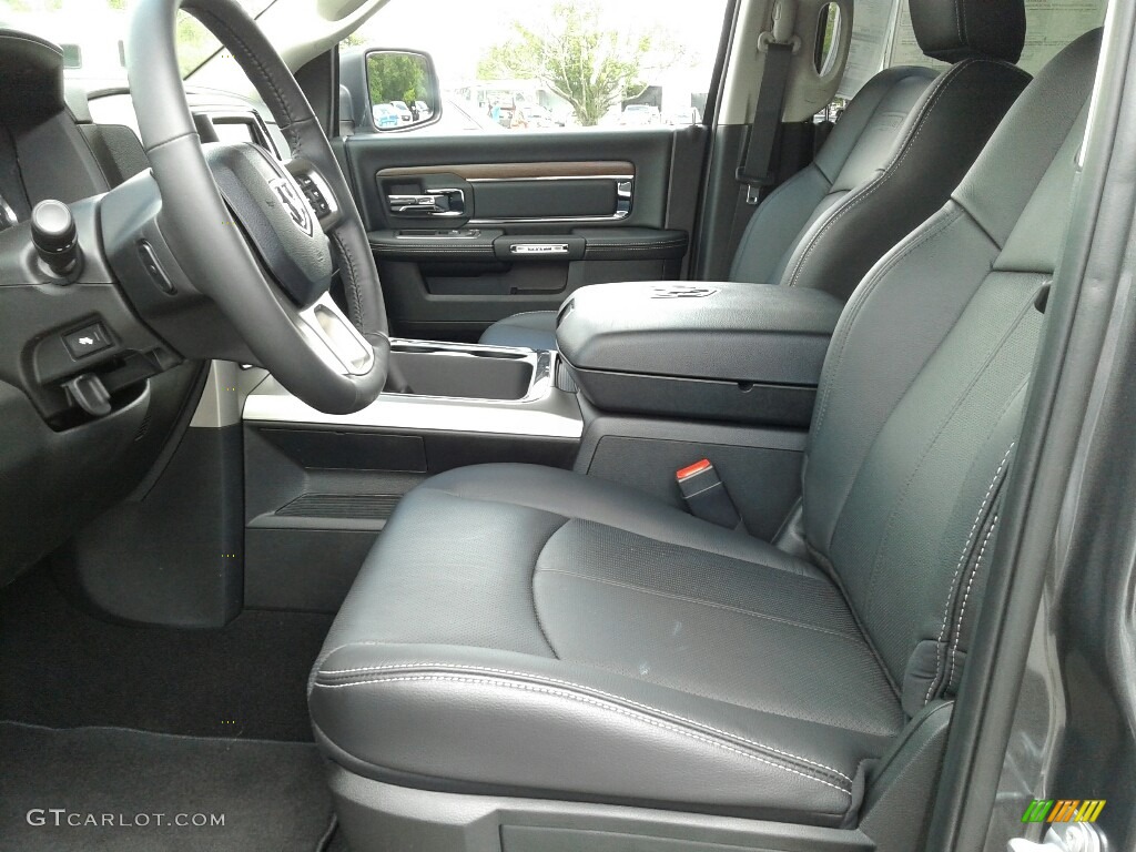 Black Interior 2018 Ram 1500 Laramie Crew Cab 4x4 Photo #127611042