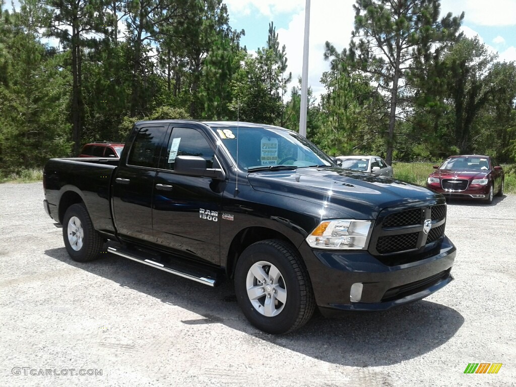 2018 1500 Express Quad Cab - Brilliant Black Crystal Pearl / Black/Diesel Gray photo #7