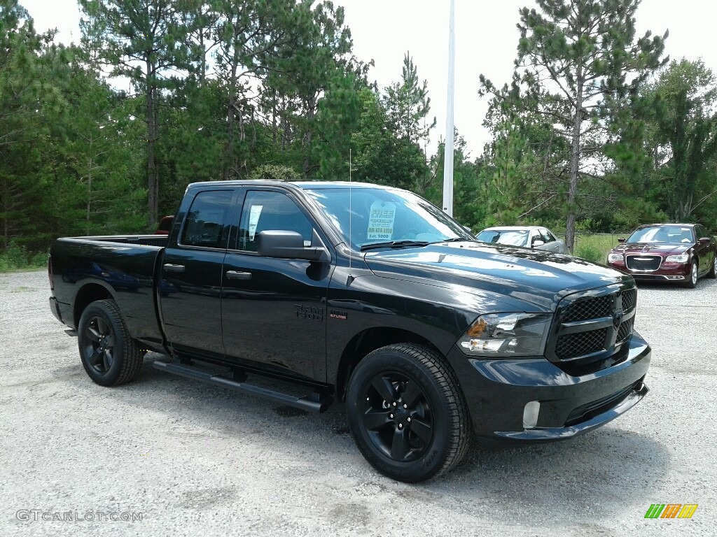 2018 1500 Express Quad Cab - Brilliant Black Crystal Pearl / Black/Diesel Gray photo #7