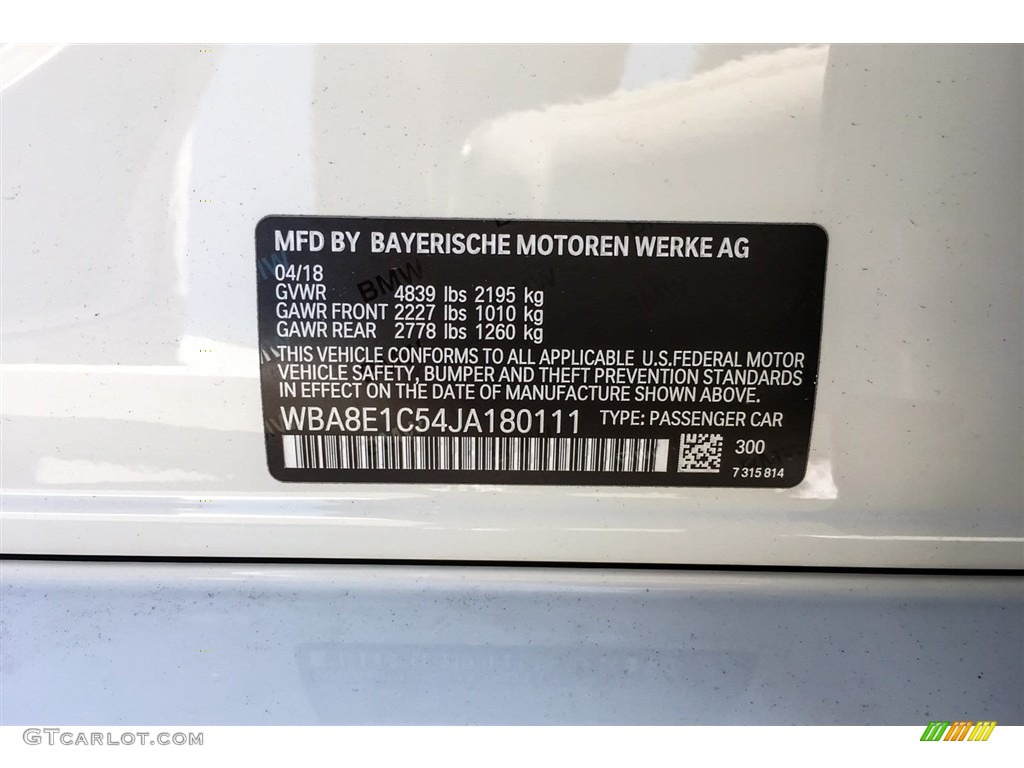 2018 3 Series 330e iPerformance Sedan - Alpine White / Black photo #11