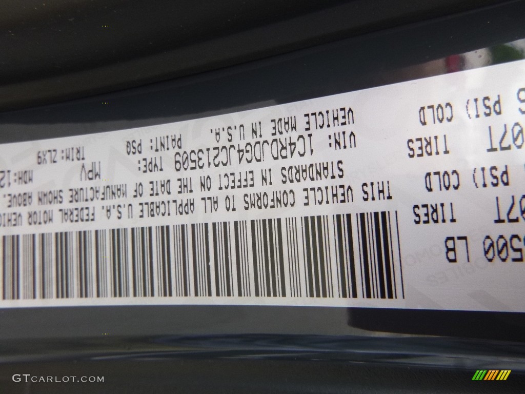 2018 Durango GT AWD - Bruiser Gray / Black photo #17