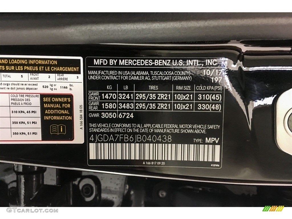 2018 GLE Color Code 197 for Obsidian Black Metallic Photo #127627122