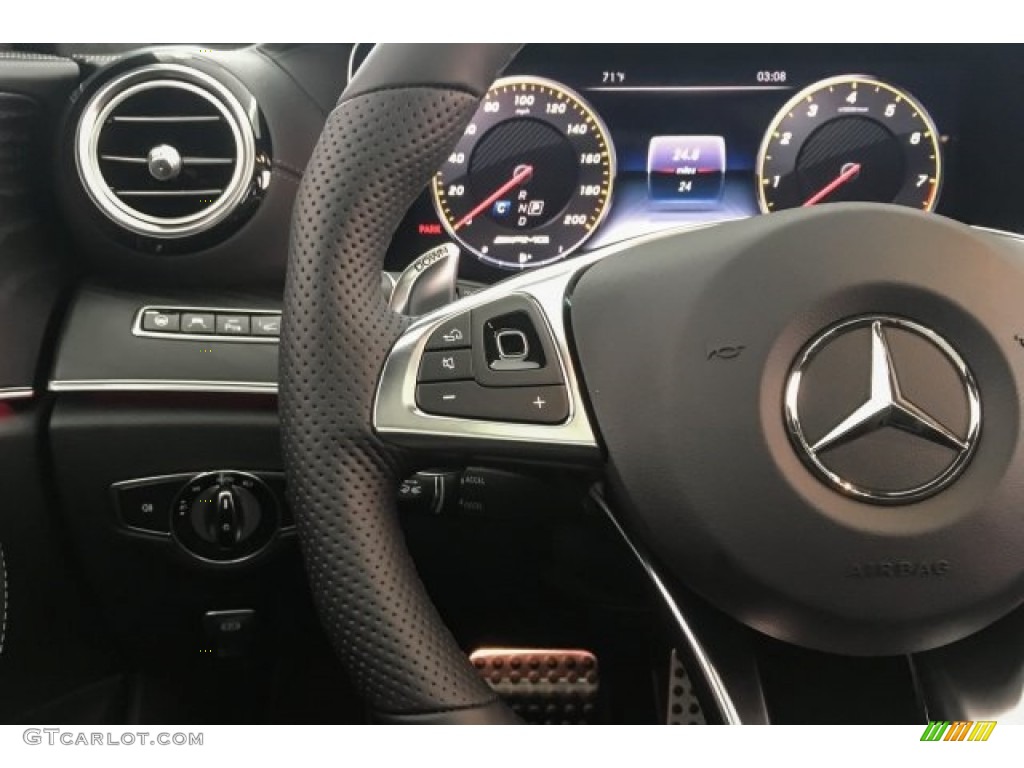 2018 Mercedes-Benz E AMG 63 S 4Matic Wagon Black Steering Wheel Photo #127627705