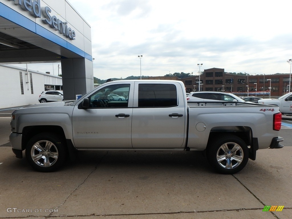 2018 Silverado 1500 Custom Crew Cab 4x4 - Silver Ice Metallic / Dark Ash/Jet Black photo #6