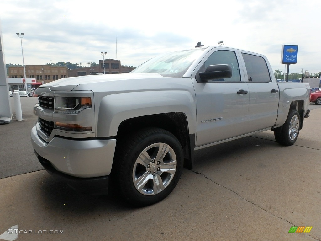 2018 Silverado 1500 Custom Crew Cab 4x4 - Silver Ice Metallic / Dark Ash/Jet Black photo #7