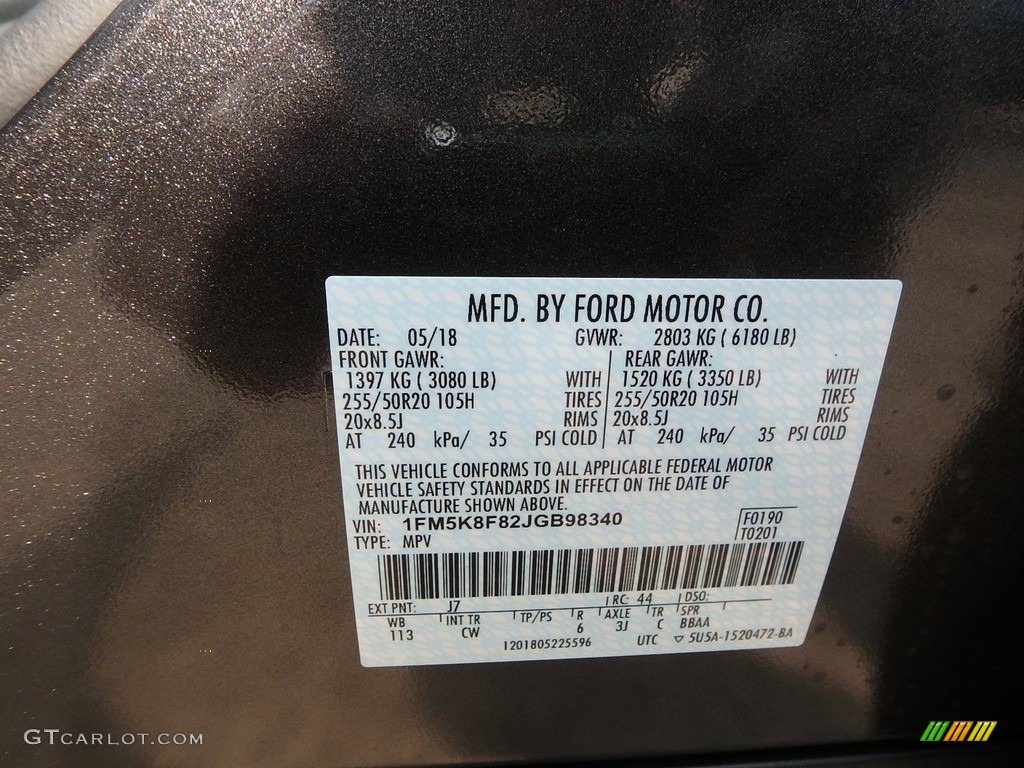 2018 Explorer Limited 4WD - Magnetic Metallic / Ebony Black photo #15