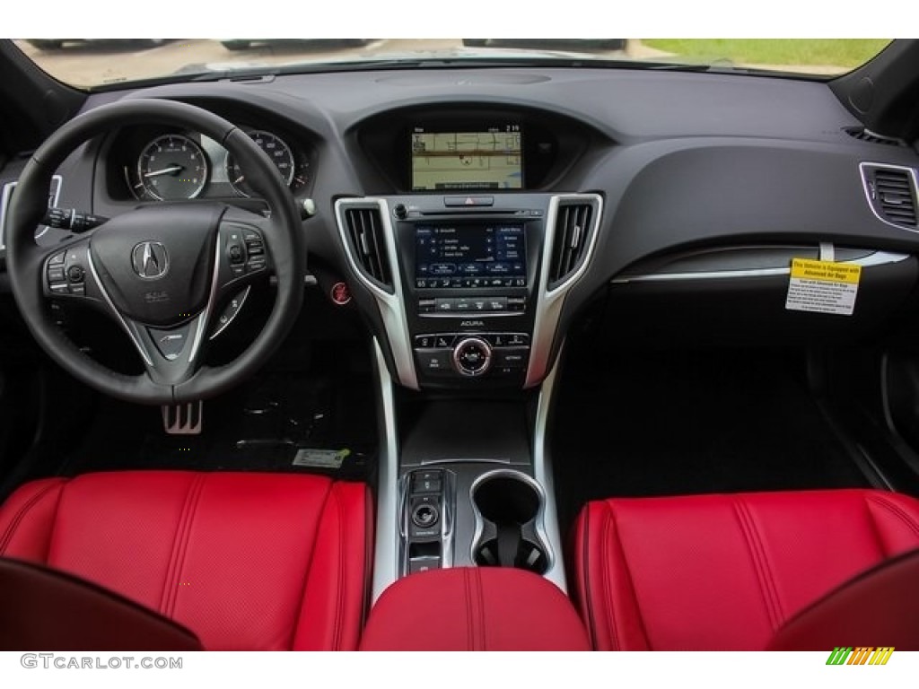 Red Interior 2019 Acura TLX V6 A-Spec Sedan Photo #127632880