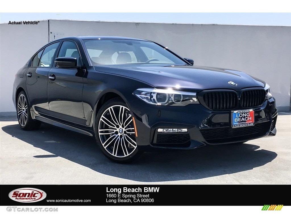 2018 5 Series 530e iPerfomance Sedan - Carbon Black Metallic / Canberra Beige/Black photo #1