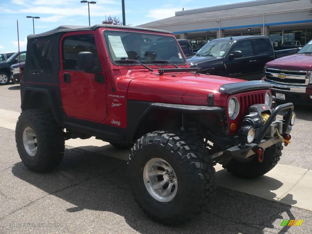 2000 Wrangler Sport 4x4 - Flame Red / Agate photo #3