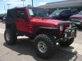 2000 Flame Red Jeep Wrangler Sport 4x4  photo #3