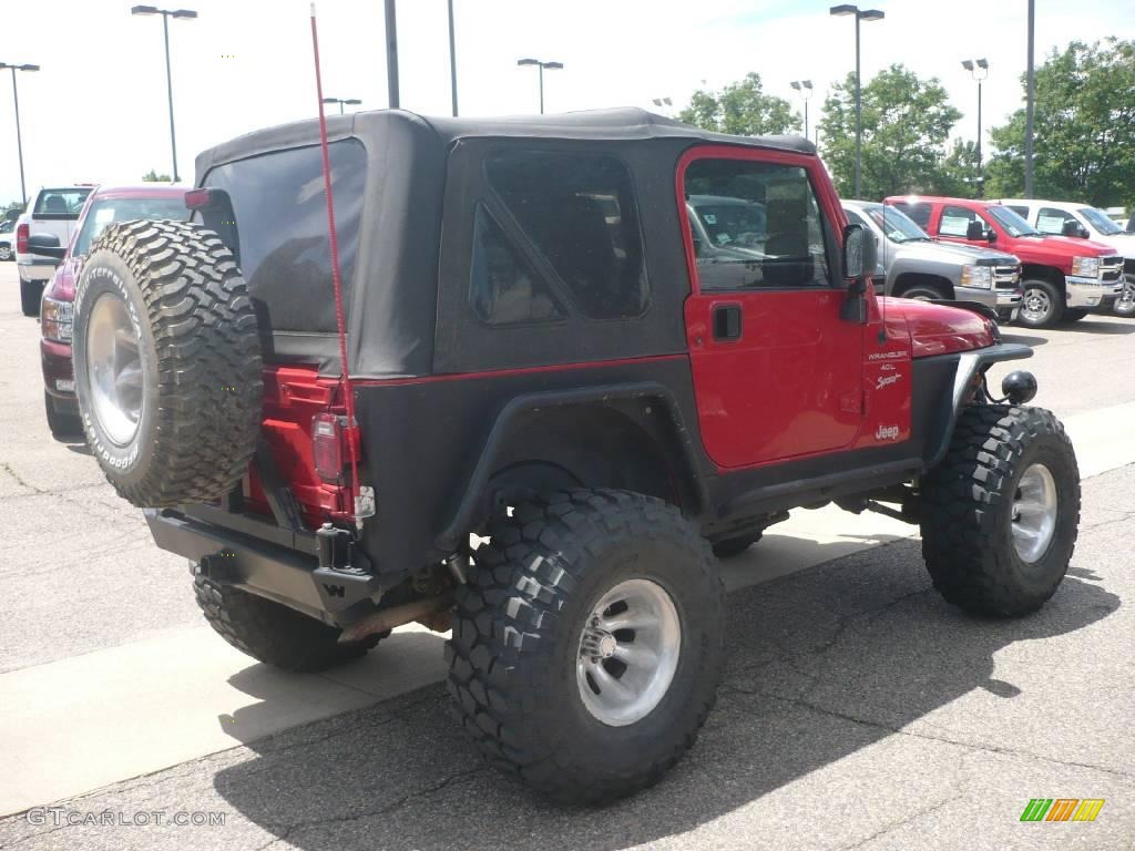 2000 Wrangler Sport 4x4 - Flame Red / Agate photo #4