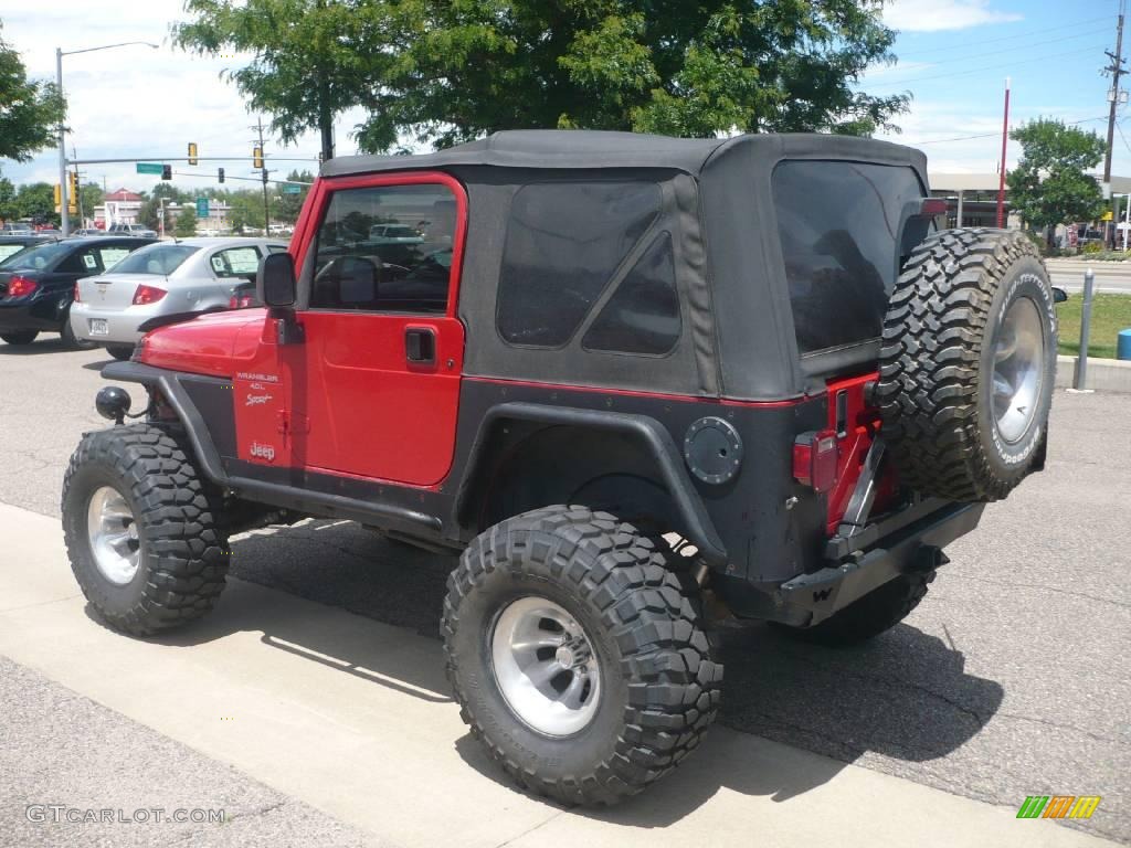 2000 Wrangler Sport 4x4 - Flame Red / Agate photo #6