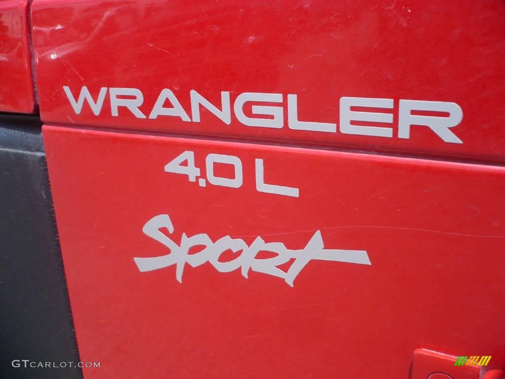 2000 Wrangler Sport 4x4 - Flame Red / Agate photo #12