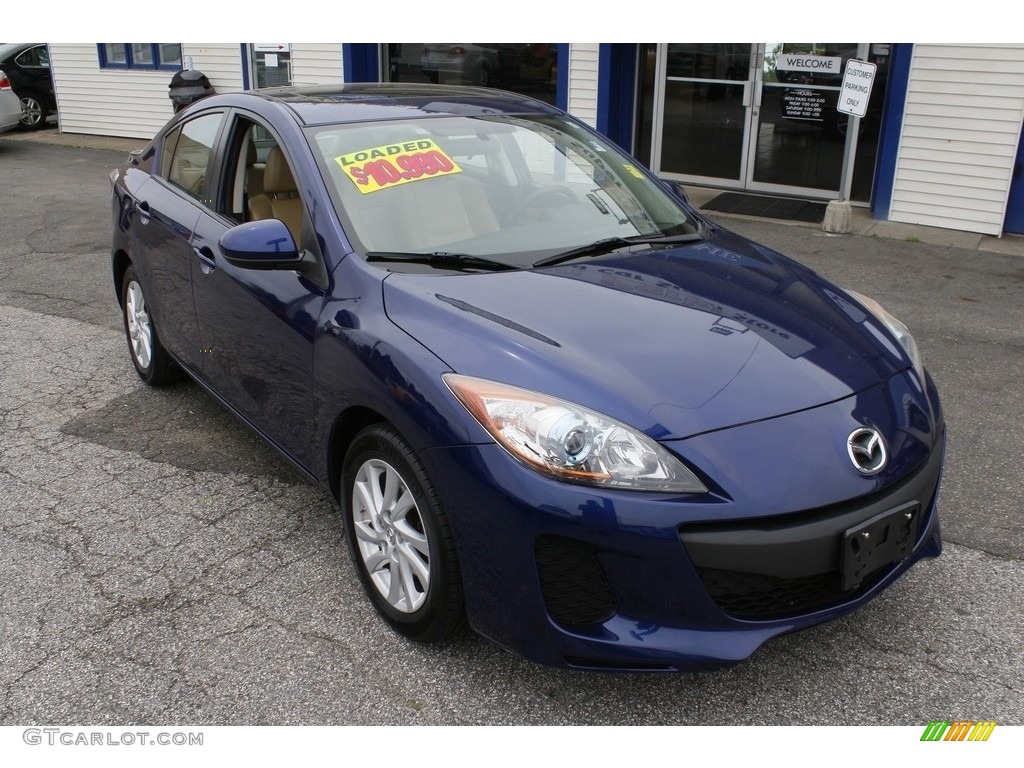 2012 MAZDA3 i Grand Touring 4 Door - Sky Blue Mica / Dune Beige photo #1