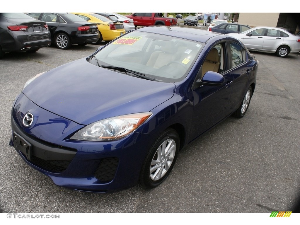 2012 MAZDA3 i Grand Touring 4 Door - Sky Blue Mica / Dune Beige photo #3