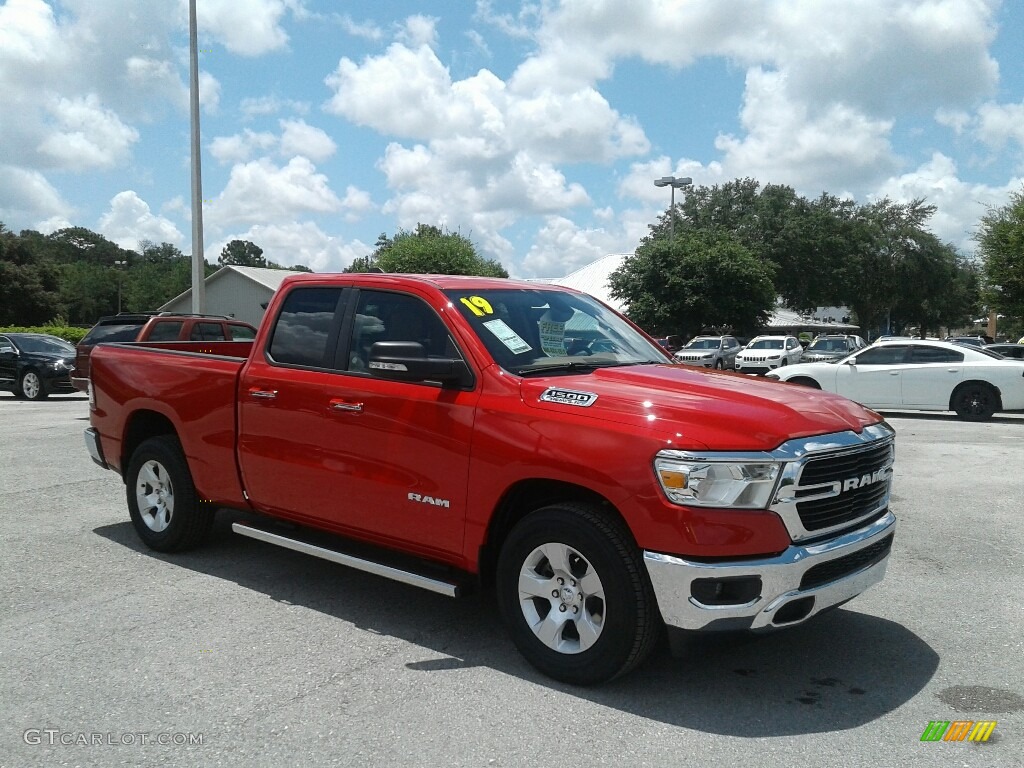 2019 1500 Big Horn Quad Cab - Flame Red / Mountain Brown/Light Frost Beige photo #7