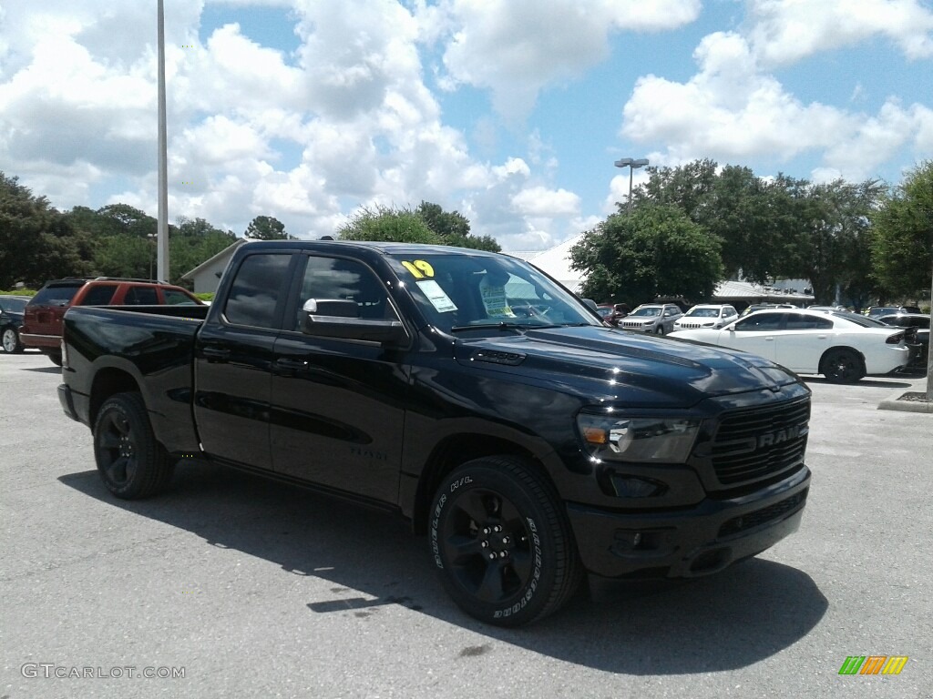 2019 1500 Big Horn Quad Cab - Diamond Black Crystal Pearl / Black/Diesel Gray photo #7