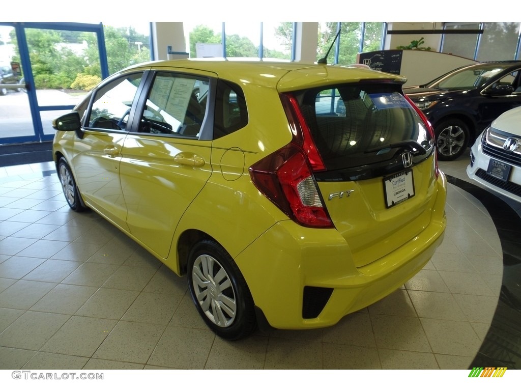 2015 Fit LX - Mystic Yellow Pearl / Black photo #8