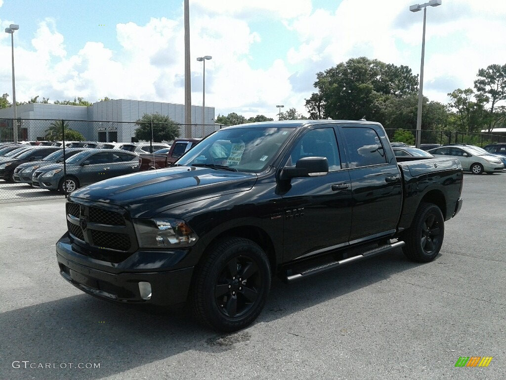 2018 1500 Big Horn Crew Cab 4x4 - Brilliant Black Crystal Pearl / Black/Diesel Gray photo #1