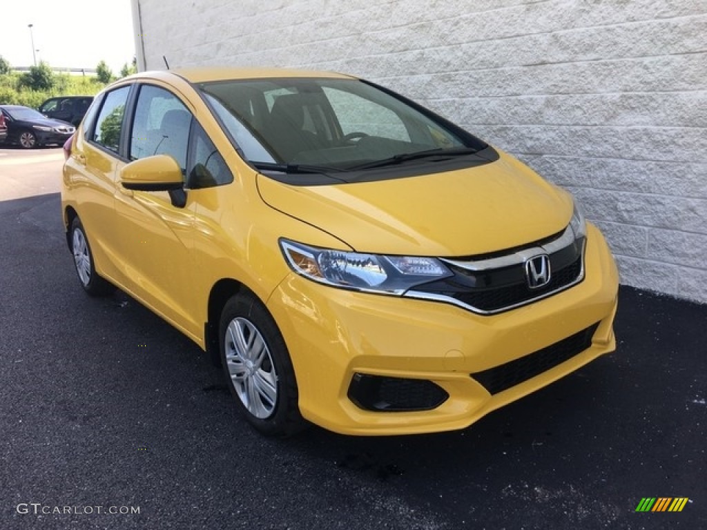 2019 Fit LX - Helios Yellow Pearl / Black photo #1