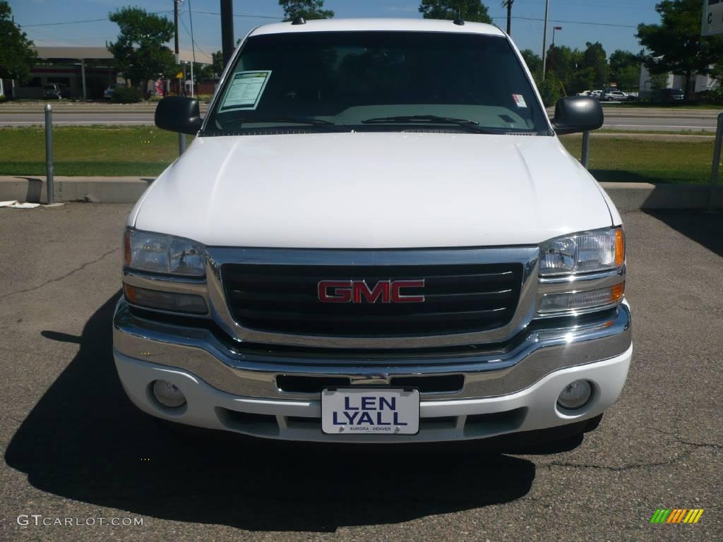 2005 Sierra 1500 SLT Extended Cab 4x4 - Summit White / Dark Pewter photo #2