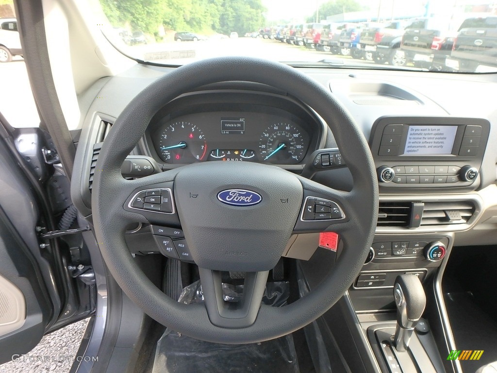2018 Ford EcoSport S 4WD Ebony Black Steering Wheel Photo #127683519