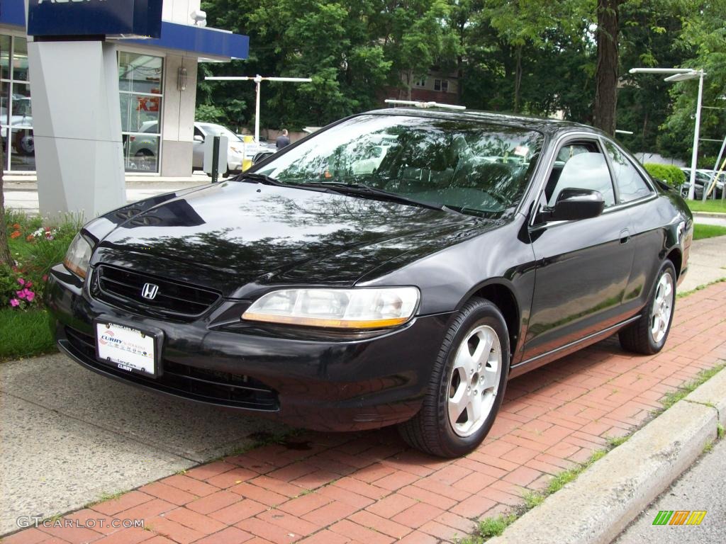 1999 Accord EX V6 Coupe - Flamenco Black Pearl / Gray photo #2