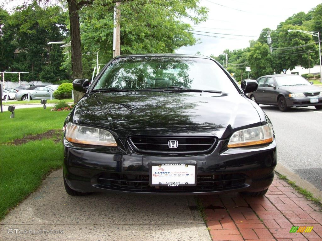 1999 Accord EX V6 Coupe - Flamenco Black Pearl / Gray photo #3