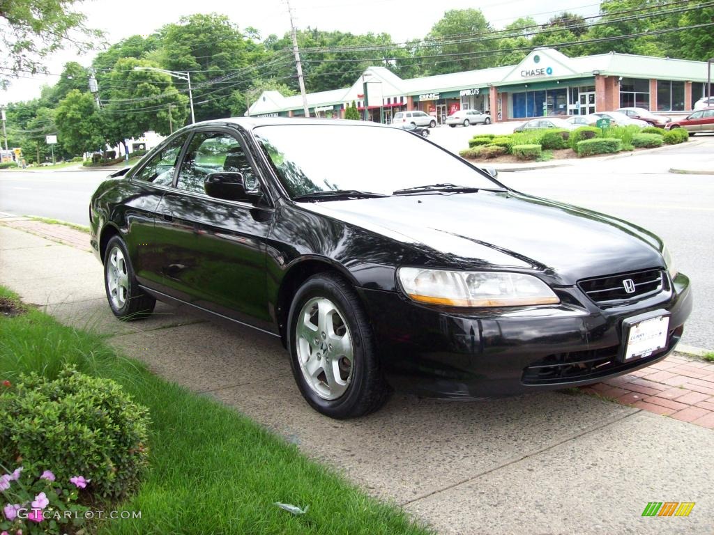 1999 Accord EX V6 Coupe - Flamenco Black Pearl / Gray photo #4