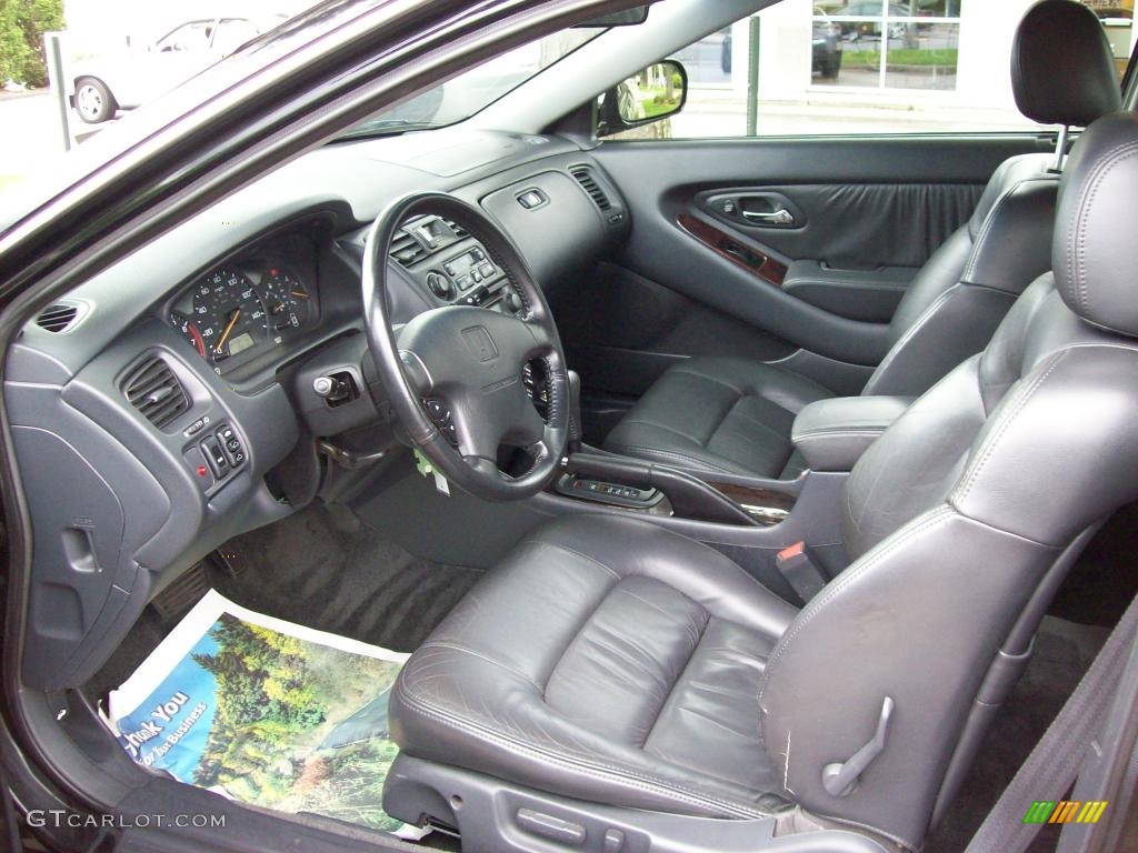 1999 Accord EX V6 Coupe - Flamenco Black Pearl / Gray photo #8