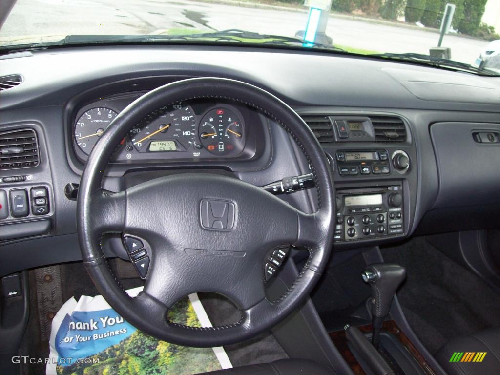 1999 Accord EX V6 Coupe - Flamenco Black Pearl / Gray photo #15
