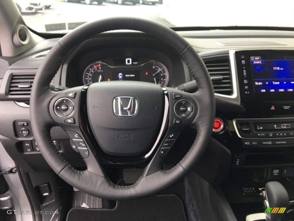 2019 Honda Ridgeline RTL-E AWD Black Steering Wheel Photo #127690974