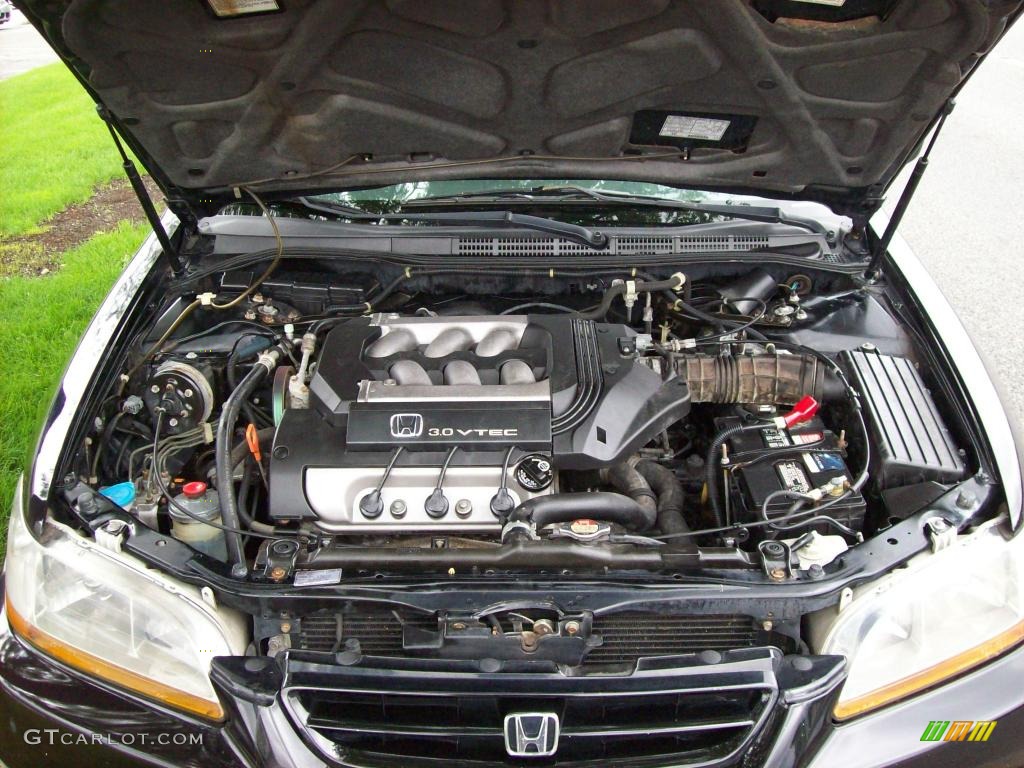 1999 Accord EX V6 Coupe - Flamenco Black Pearl / Gray photo #24