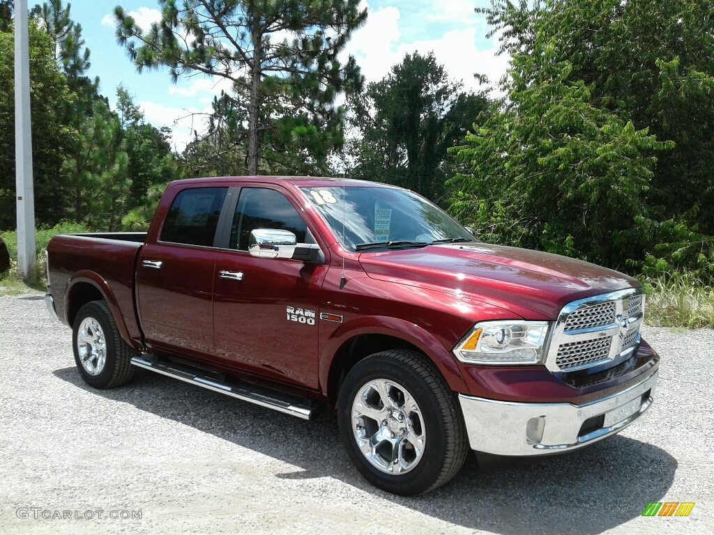 2018 1500 Laramie Crew Cab 4x4 - Delmonico Red Pearl / Black photo #7