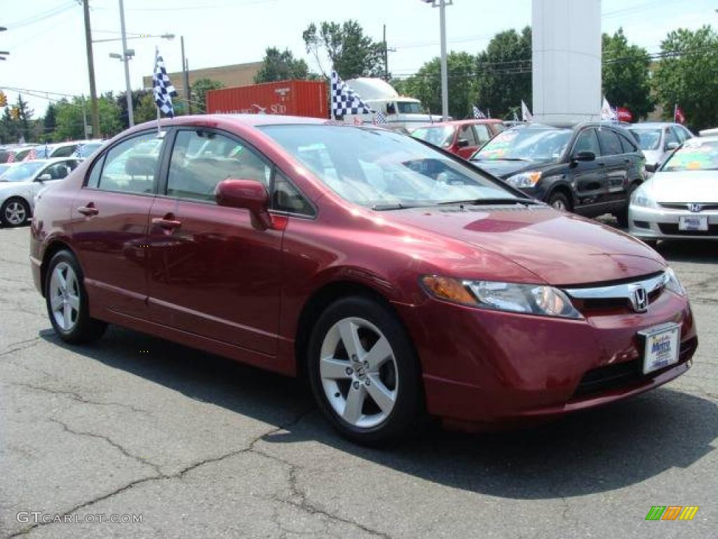 2007 Civic EX Sedan - Tango Red Pearl / Ivory photo #3