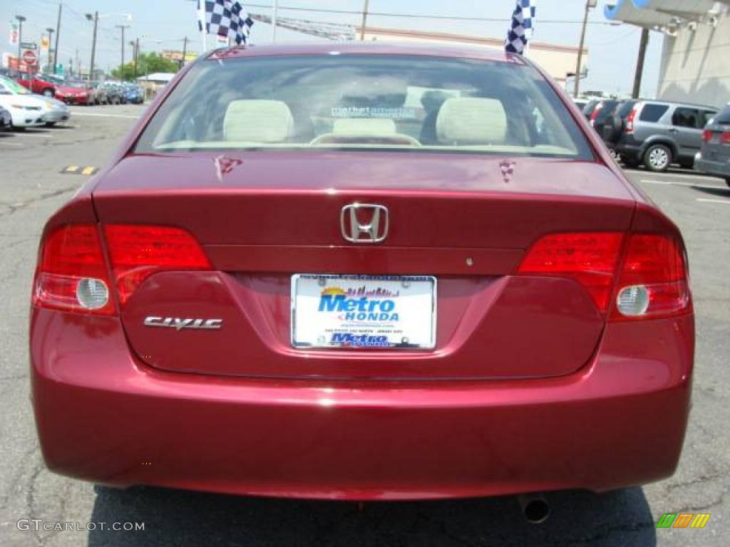 2007 Civic EX Sedan - Tango Red Pearl / Ivory photo #5