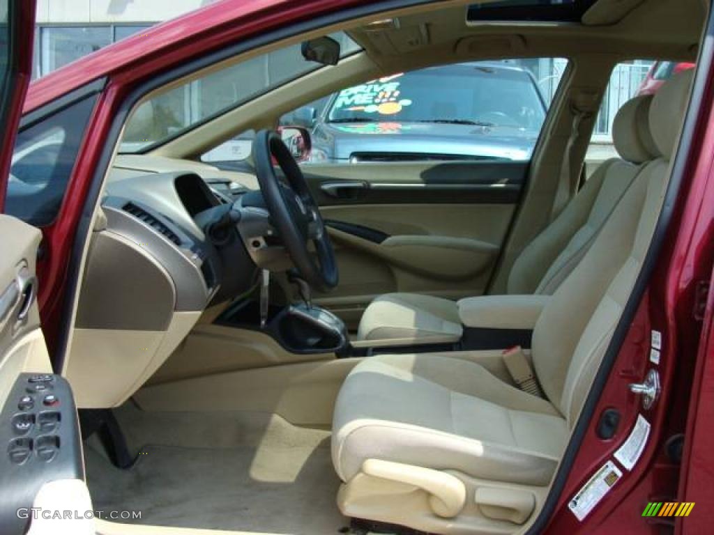 2007 Civic EX Sedan - Tango Red Pearl / Ivory photo #7