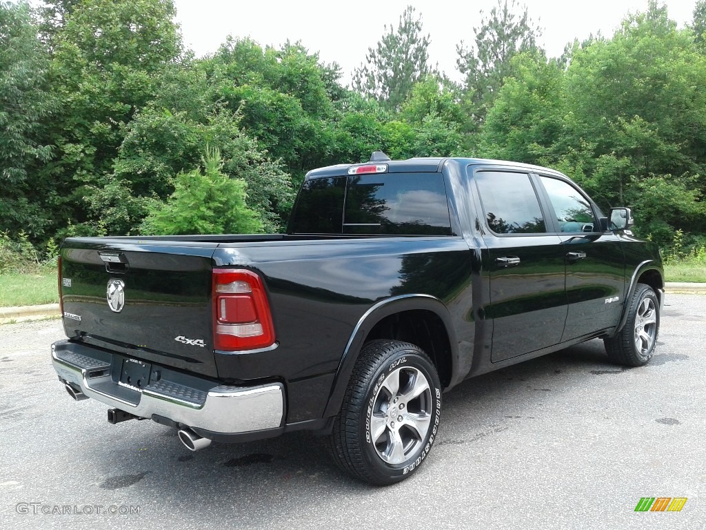 2019 1500 Laramie Crew Cab 4x4 - Diamond Black Crystal Pearl / Black photo #6