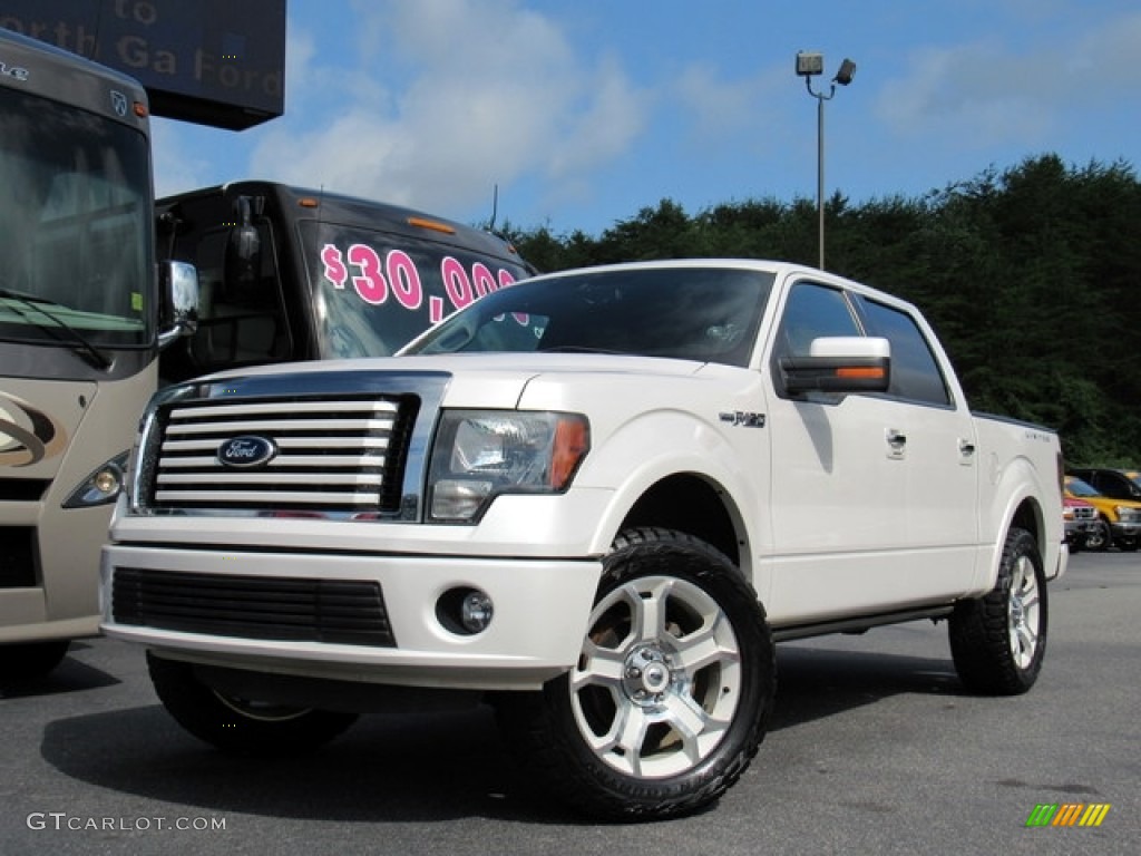 2011 F150 Limited SuperCrew 4x4 - White Platinum Metallic Tri-Coat / Steel Gray/Black photo #1