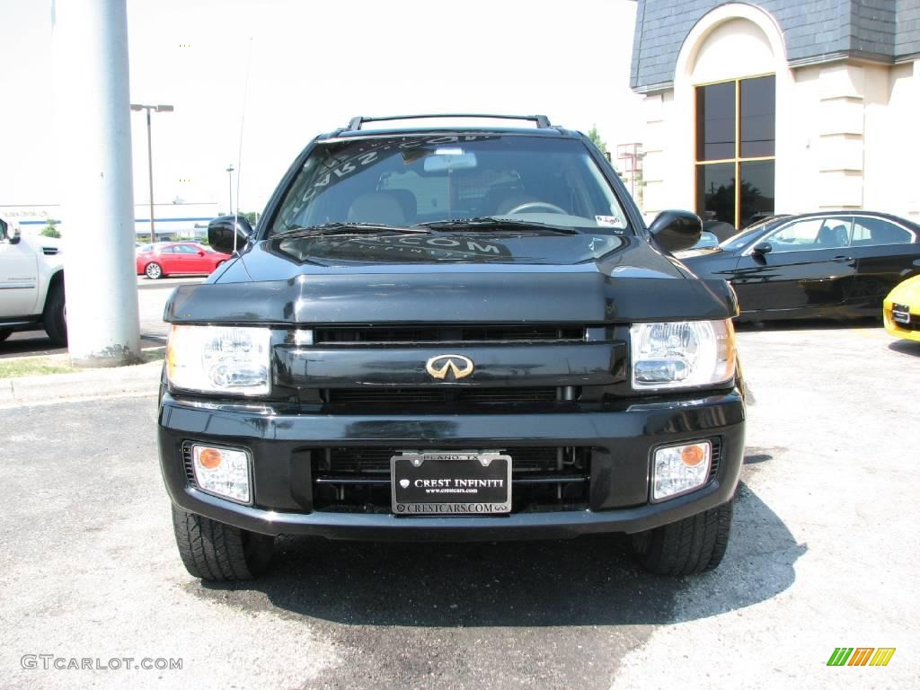 2002 QX4 4x4 - Black Obsidian / Stone Beige photo #2