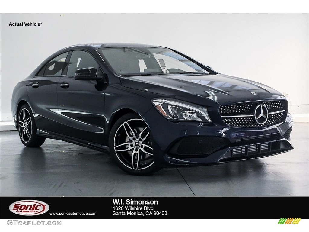 2018 CLA 250 Coupe - Lunar Blue Metallic / Black photo #1