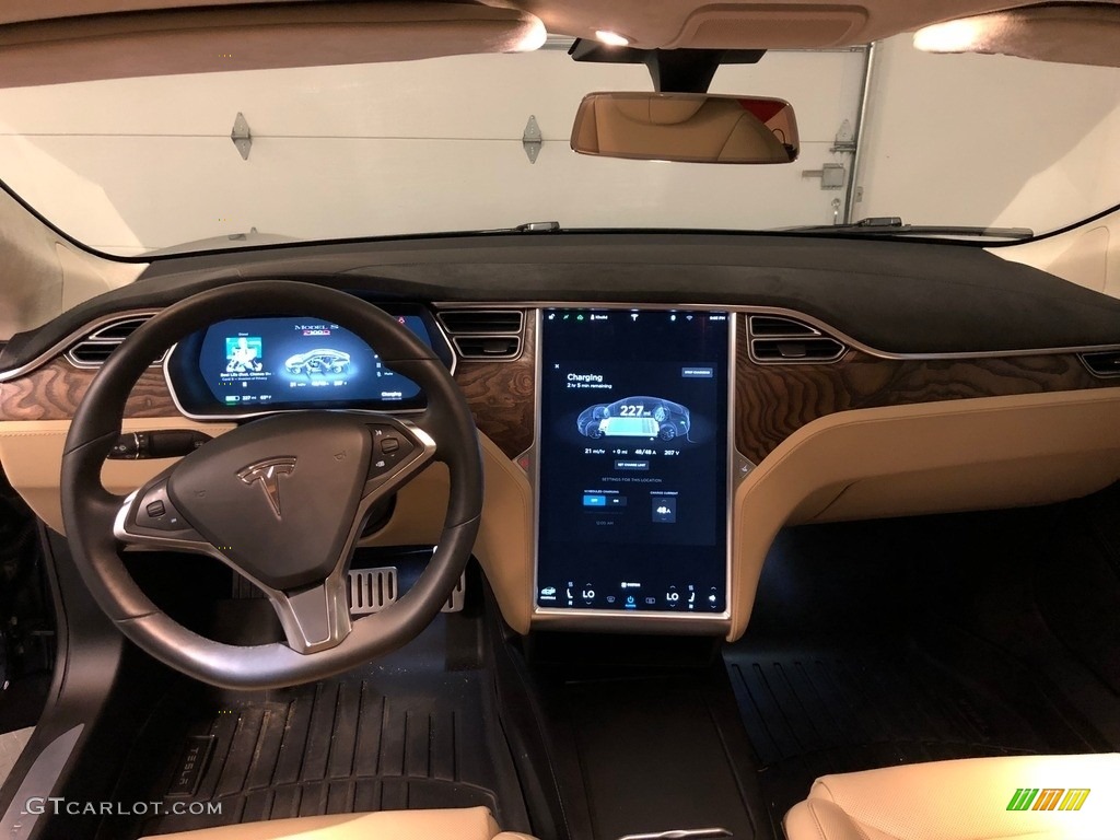 2016 Tesla Model S P100D Tan Dashboard Photo #127726516