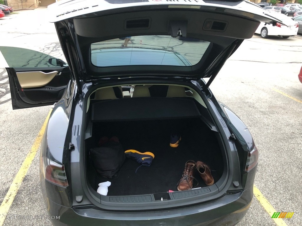 2016 Model S P100D - Midnight Silver Metallic / Tan photo #7