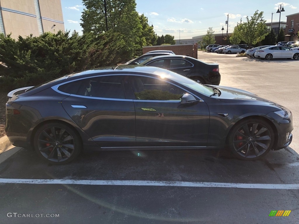 2016 Model S P100D - Midnight Silver Metallic / Tan photo #9
